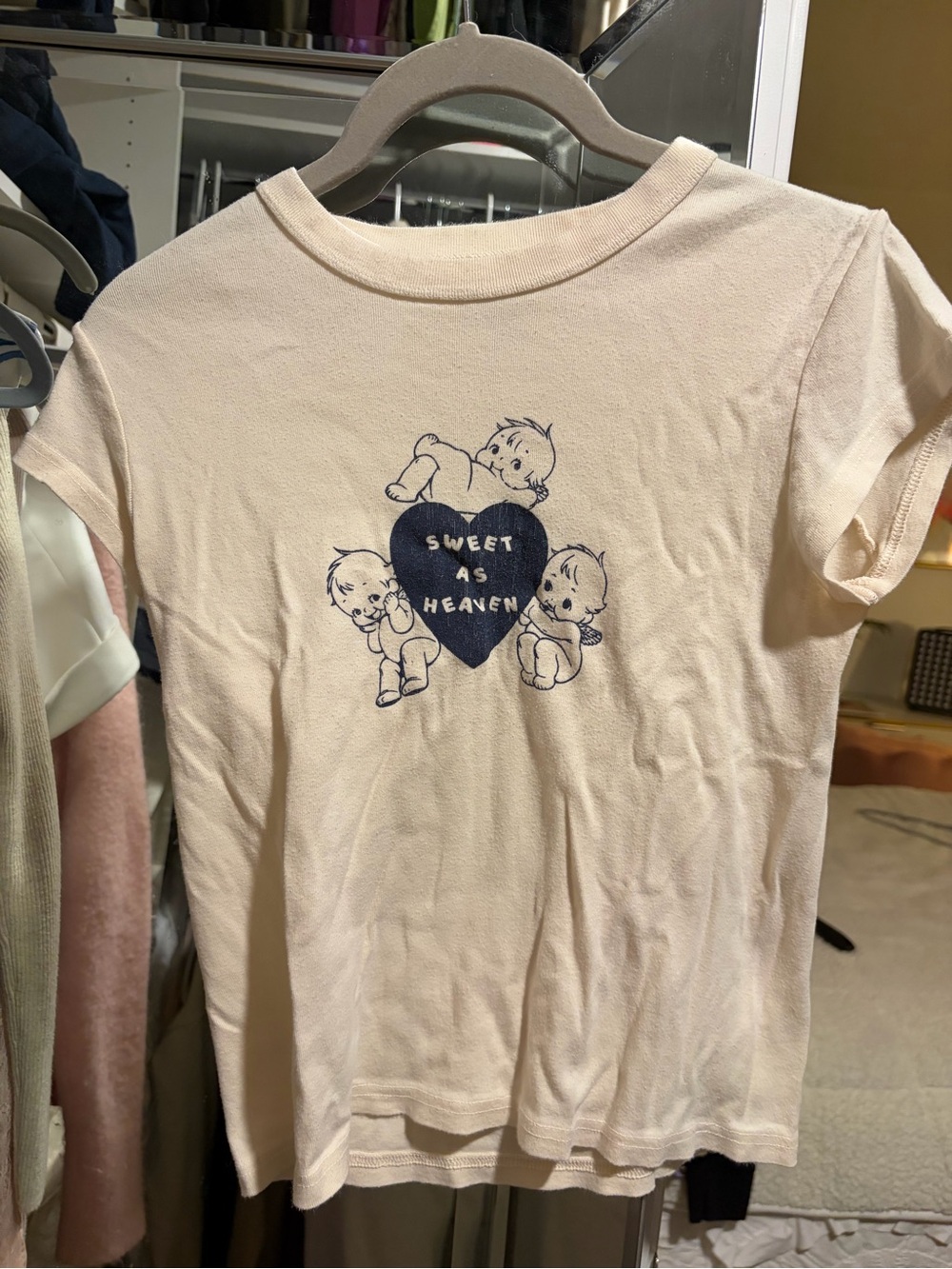 Brandy Melville 'Sweet as Heaven' Graphic Tee - Cream